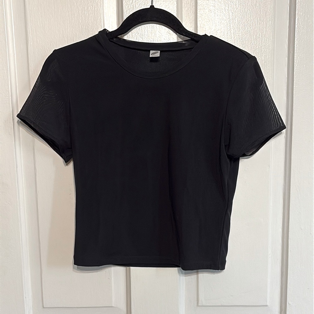 Parade Black Mesh Top Sz L